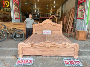 Đồ Gỗ Dũng Anh | Lên Sóng Phần Mộc Thô - Mẫu Giường Hoa Lá Cây - Gỗ Hương Đá
