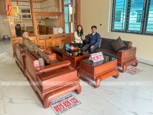 Đồ Gỗ Dũng Anh | Bàn giao Bộ Sofa Zito 5 Món Chân Đùi Gà – Gỗ Hương Đá