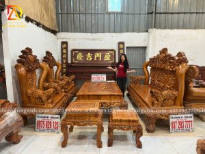 Siêu Phẩm VIP 2026 Nghê Bảo Đỉnh 5 Đầu  Chân 18 Cột 16 Gỗ Gõ Đỏ Pachy | Đồ Gỗ Dũng Anh