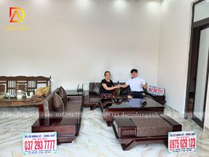 Mẫu Bàn Ghế Sofa Zito 5 Món Chân Thuyền - Bàn giao về Xã Phúc Thọ HN – Gỗ Sồi Nga