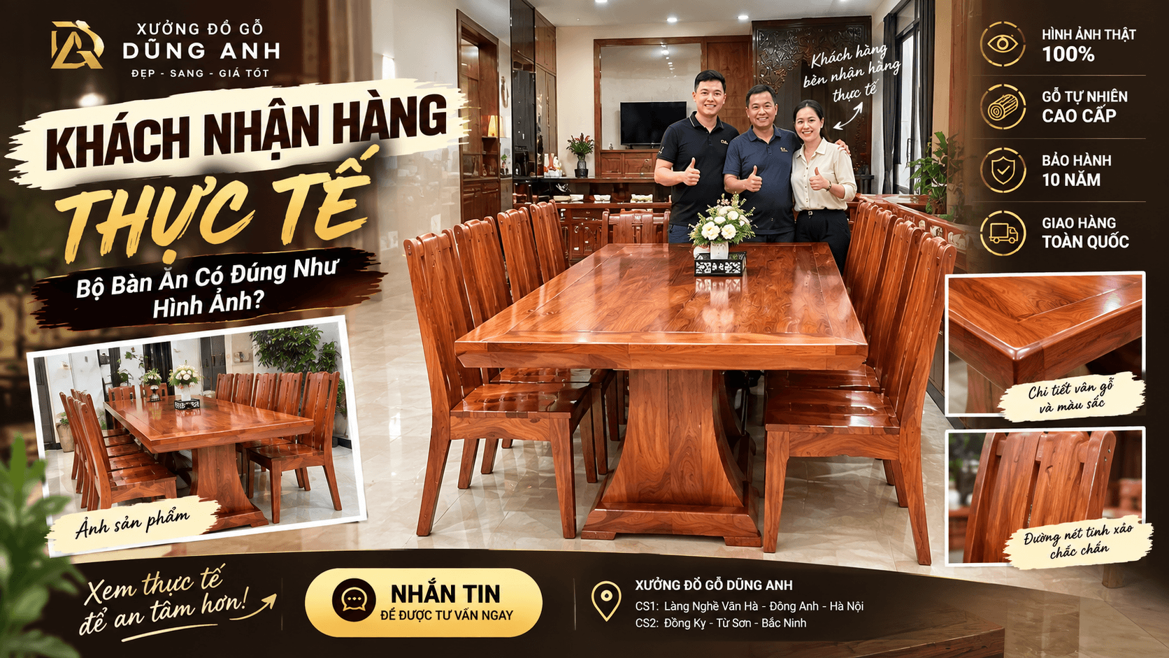Khách Nhận Hàng Thực Tế: Bộ Bàn Ăn Có Đúng Như Hình Ảnh?