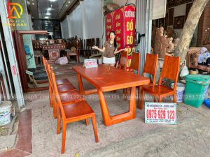 Bàn Ăn Hiện Đại 8 Ghế Ba Tiêu kết hợp Bàn Chữ Nhật Chân U 2 Đầu Ng.Khối Sang Trọng